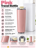 Pink travel bottle product features and details