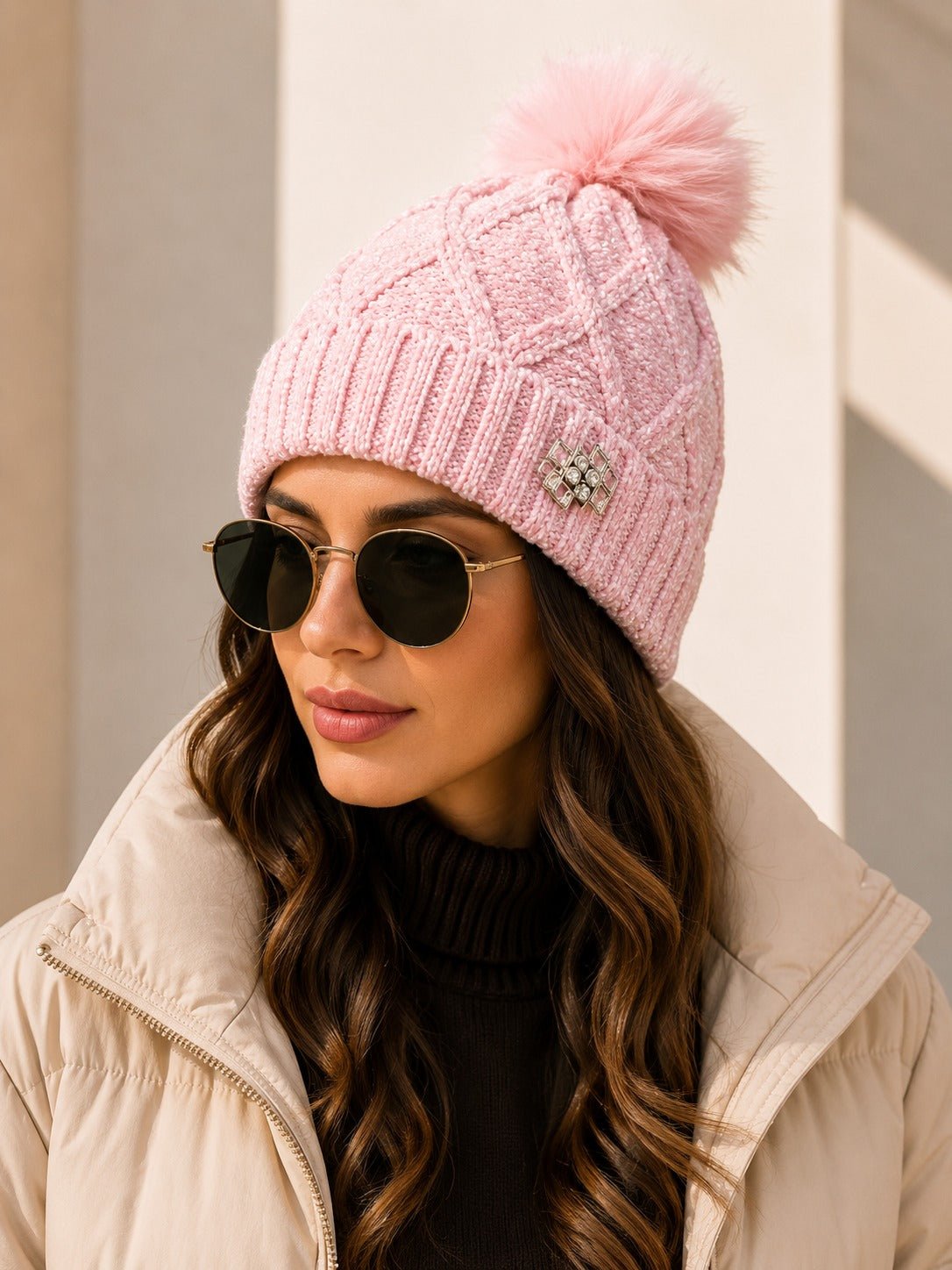 Pink Winter Pom Pom Beanies - StylePhase SA