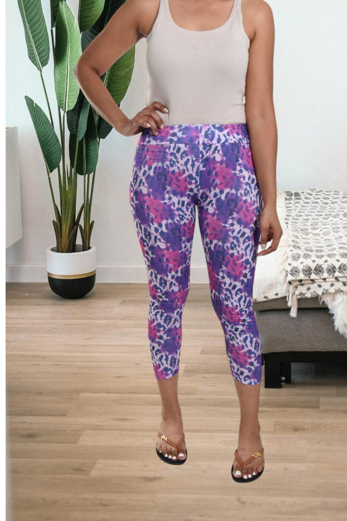 Pink/Lilac Printed Tights - StylePhase SA