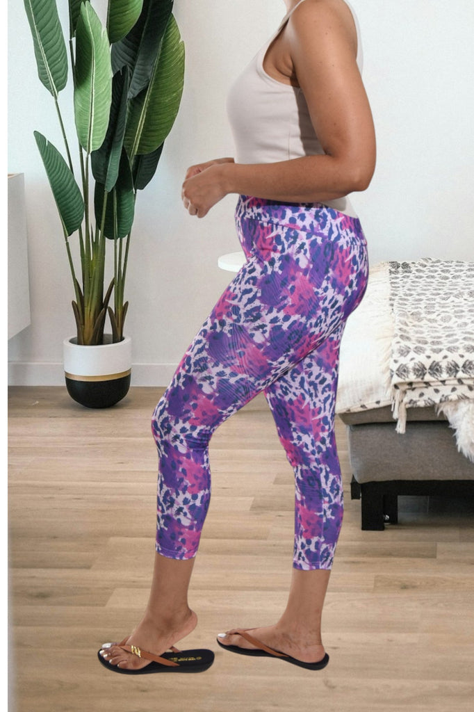 Pink/Lilac Printed Tights - StylePhase SA