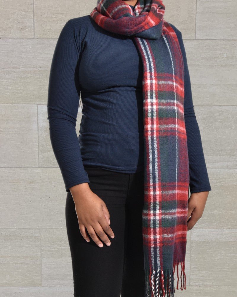 Plaid Print Red Scarf - StylePhase SA