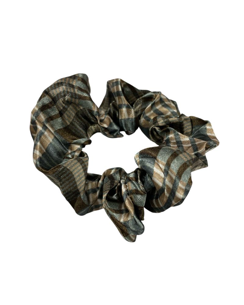 Plaid Print Silk Scrunchies - StylePhase SA