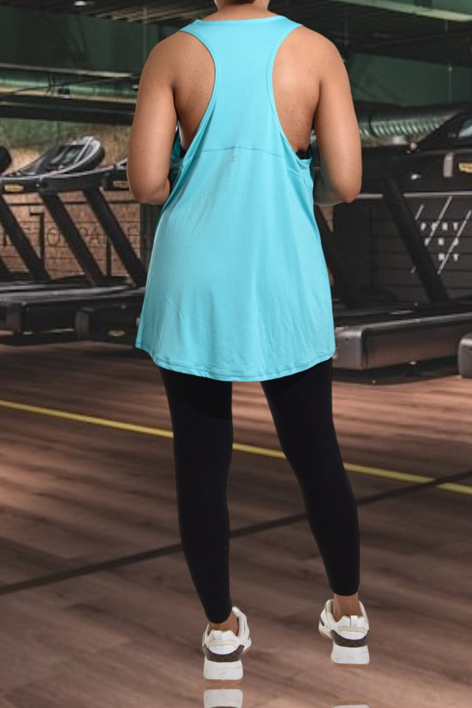 Plain Blue Activewear Vest - StylePhase SA