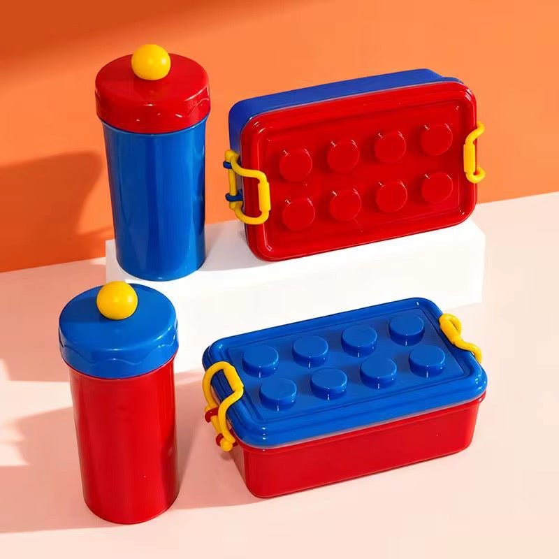 Plastic Block Lunch Box +Water Bottle - Home Phase