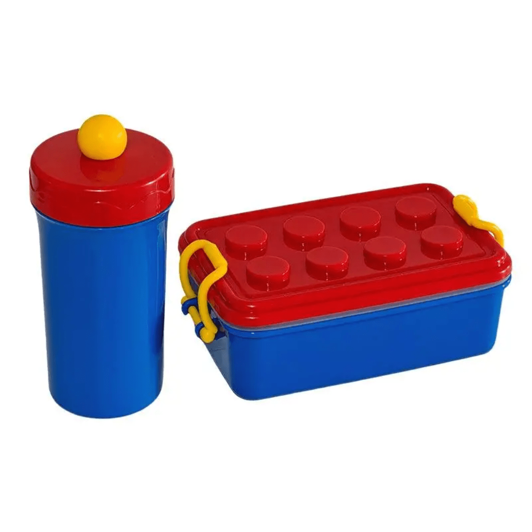 Plastic Block Lunch Box +Water Bottle - Home Phase
