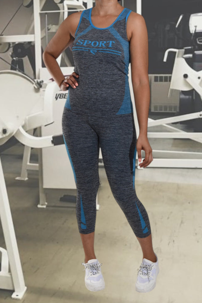 Powder Blue 3/4 Activewear Set - StylePhase SA