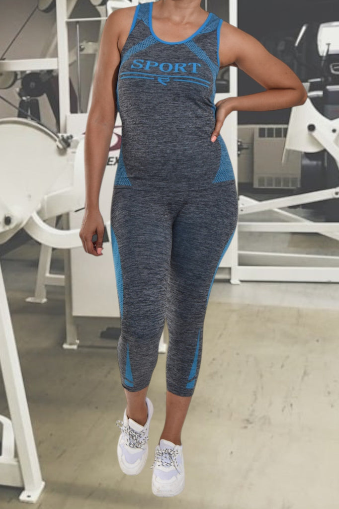 Powder Blue 3/4 Activewear Set - StylePhase SA