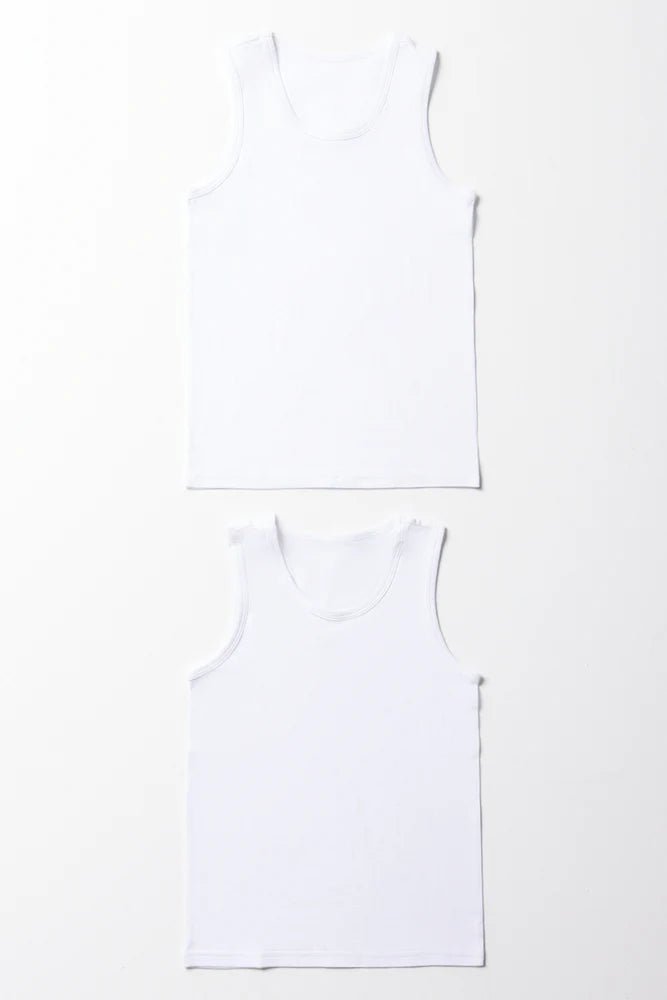 Pre Boys White 2 Pack Vest - StylePhase SA