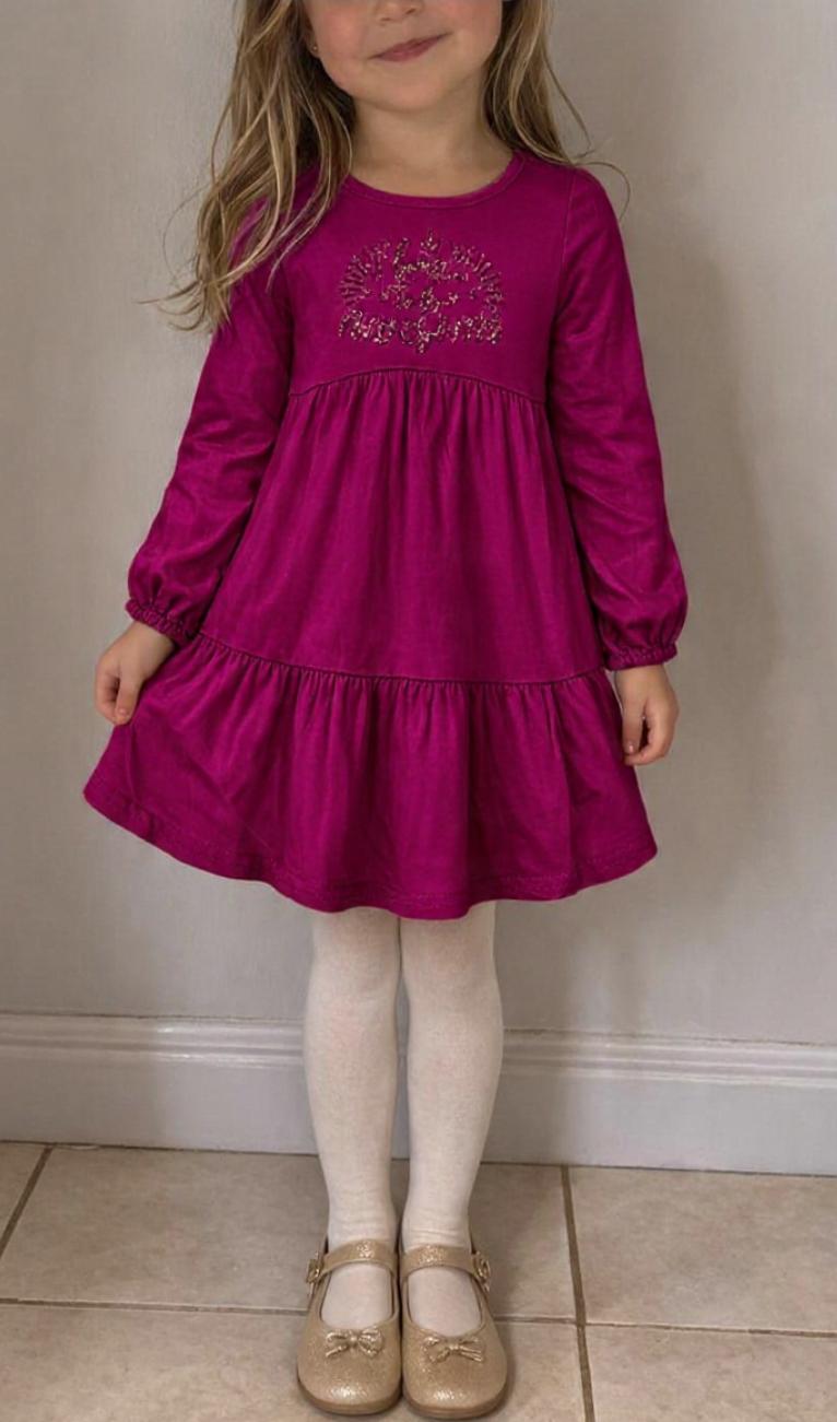 Pre Girls Long Sleeve Cerise Tier Dress - StylePhase SA