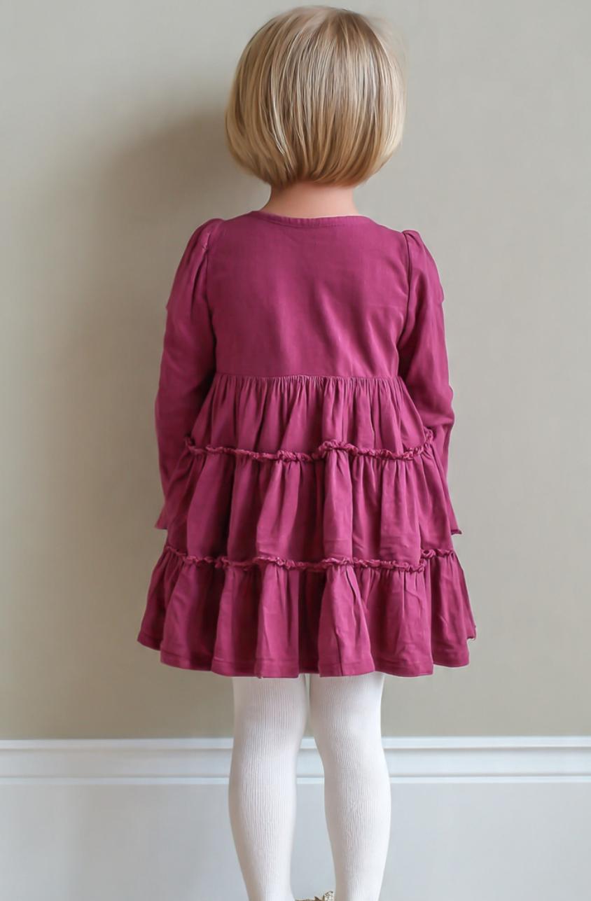 Pre Girls Long Sleeve Cerise Tier Dress - StylePhase SA