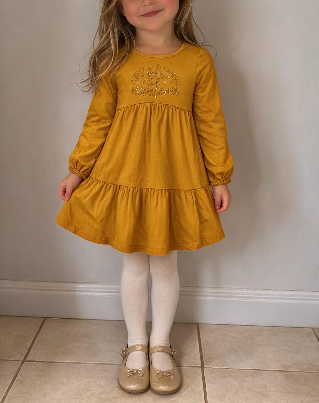 Pre Girls Long Sleeve Mustard Tier Dress - StylePhase SA