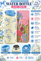 Premium stainless steel 950ml blue ribbon water bottle product features