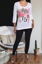 Printed White Top - StylePhase SA