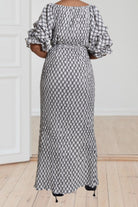 Puff Sleeve Pocket Dress - White And Black - StylePhase SA