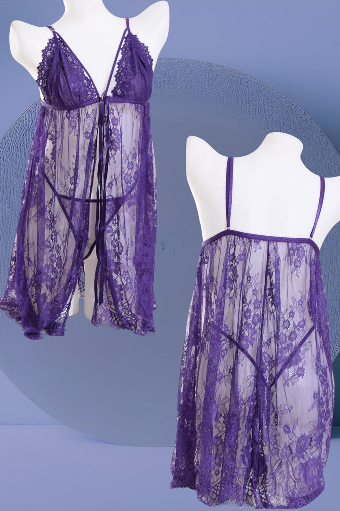 Purple 2 Piece Lingerie Set - StylePhase SA