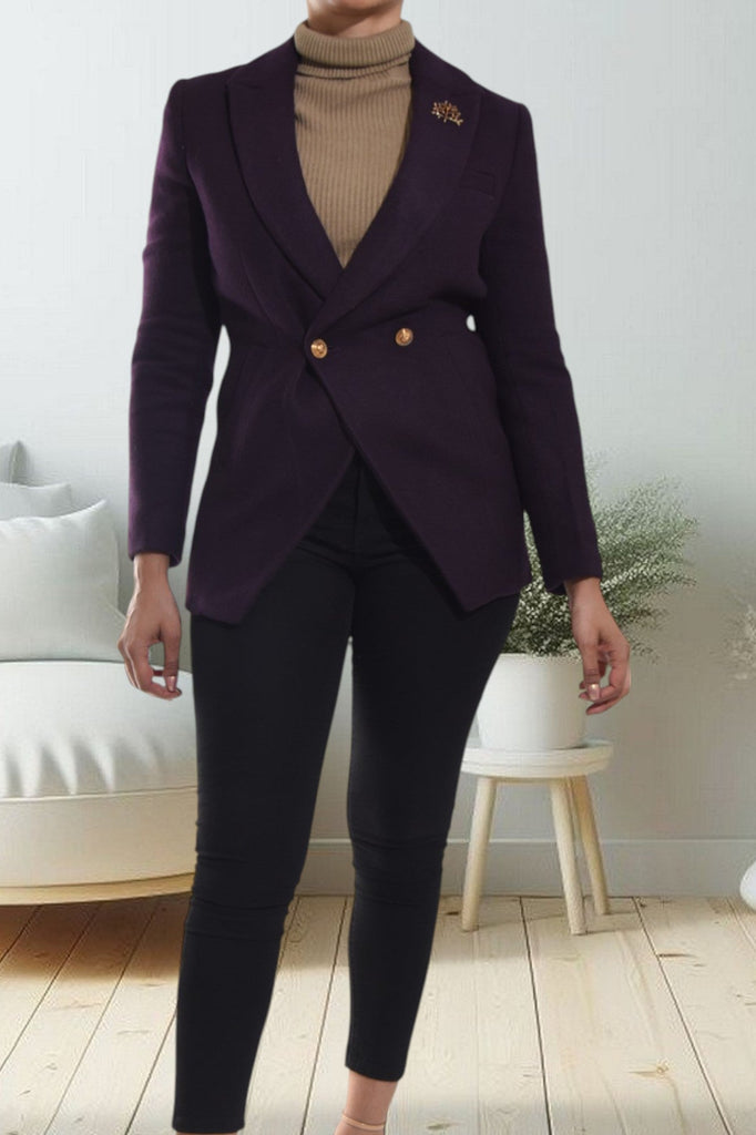 Purple Button Blazer - StylePhase SA