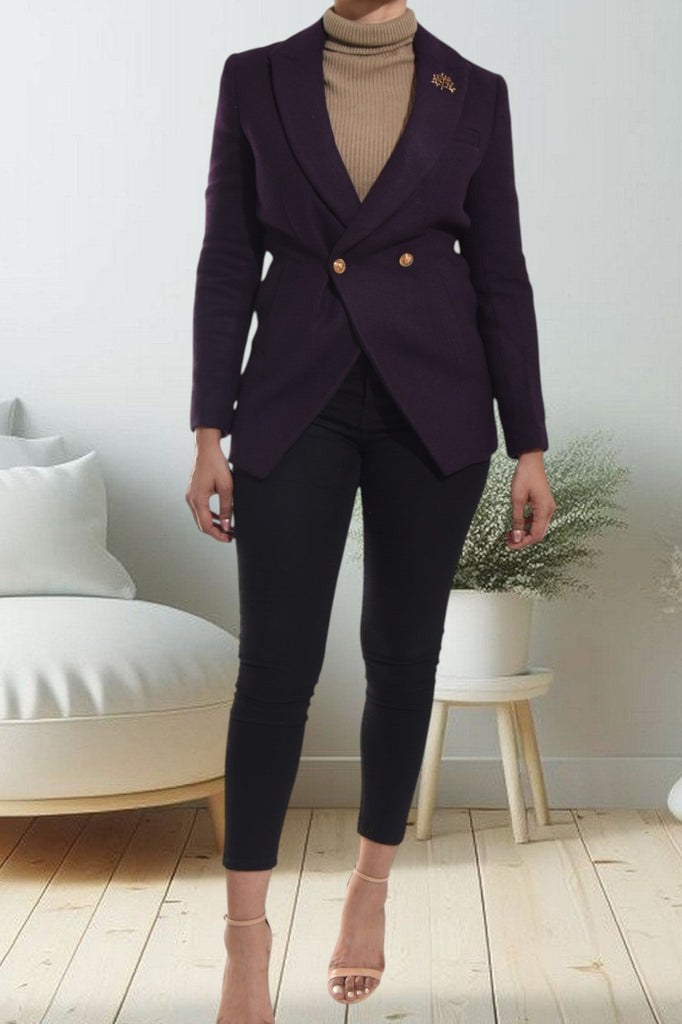 Purple Button Blazer - StylePhase SA