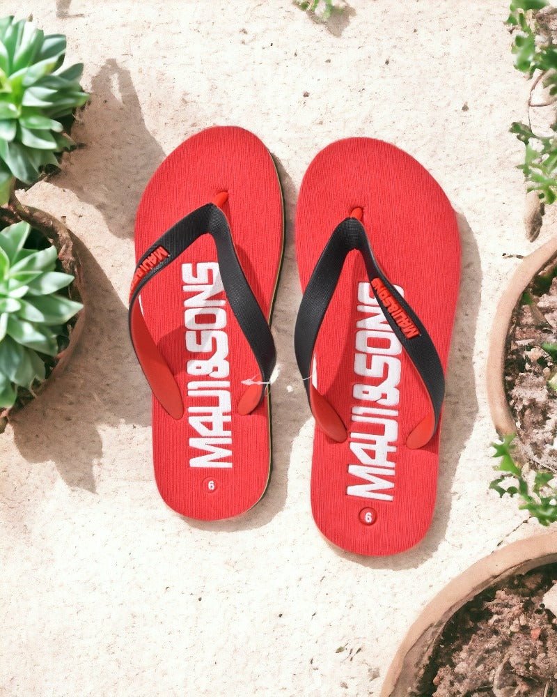 Red And Black Flip Flop Sandal - StylePhase SA