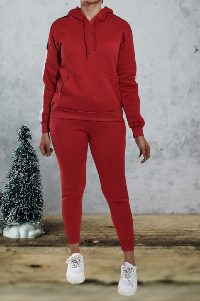 Red Color Block Sleeve Tracksuit - StylePhase SA