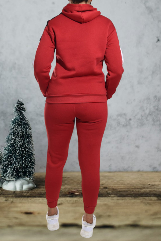 Red Color Block Sleeve Tracksuit - StylePhase SA