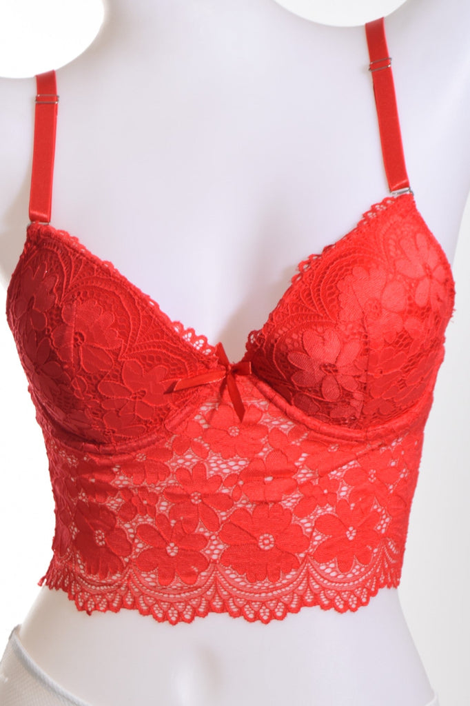 Red Floral Lace Bra Top - StylePhase SA