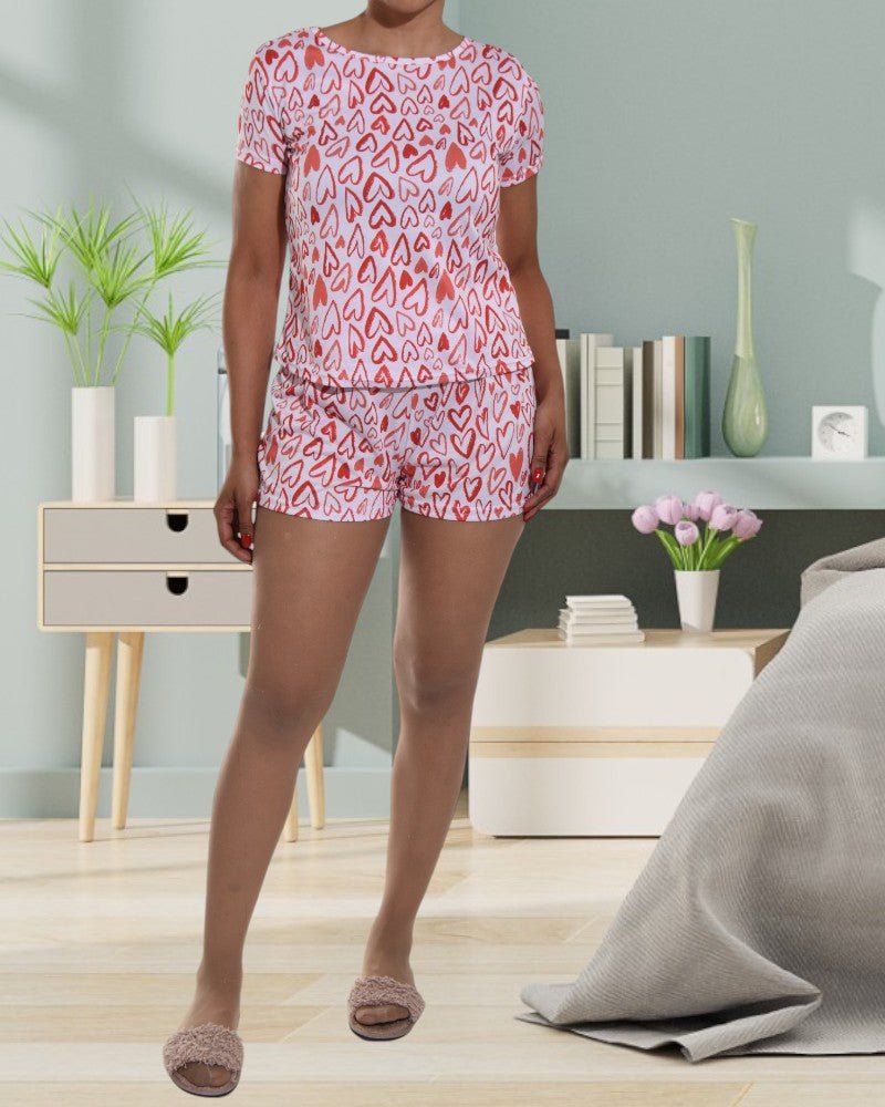 Red Heart Print Pj Set - StylePhase SA