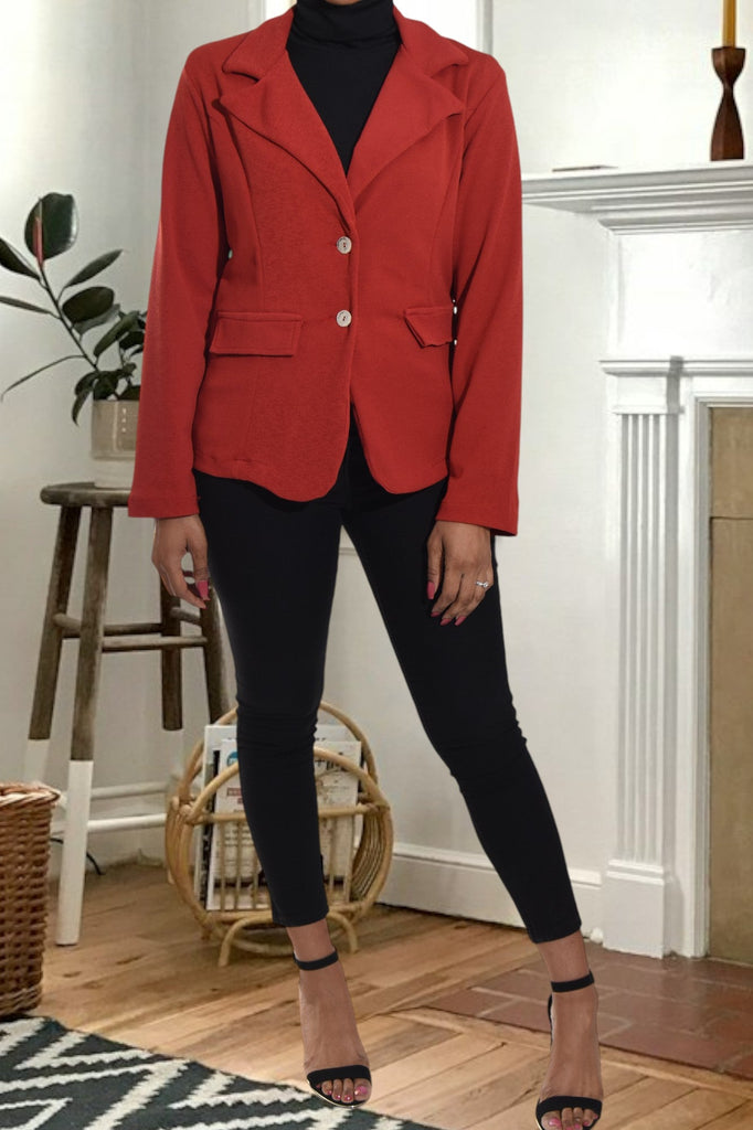 Red Oxide Blazer Coat - StylePhase SA