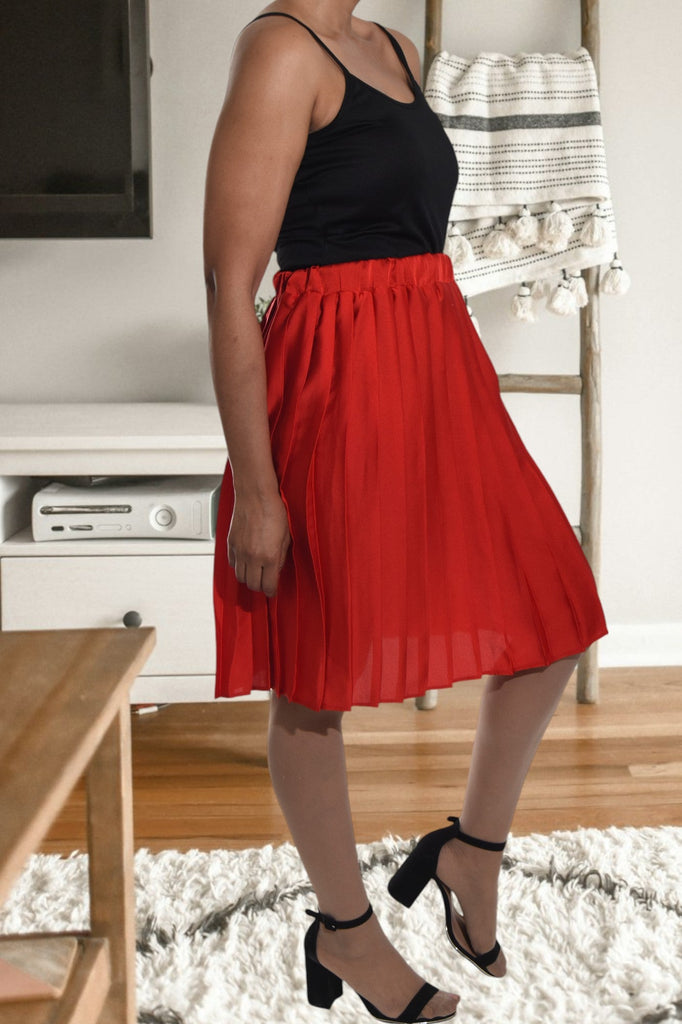 Red Pleated Skirt - StylePhase SA