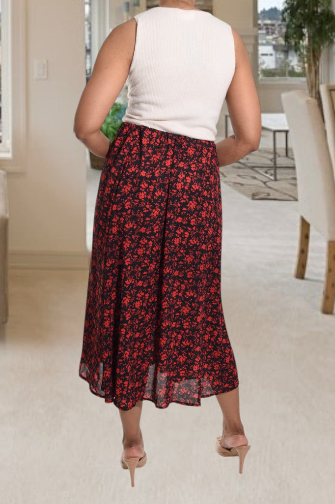 Red Printed Flare Skirt - StylePhase SA