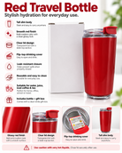 Red travel bottle product features and details