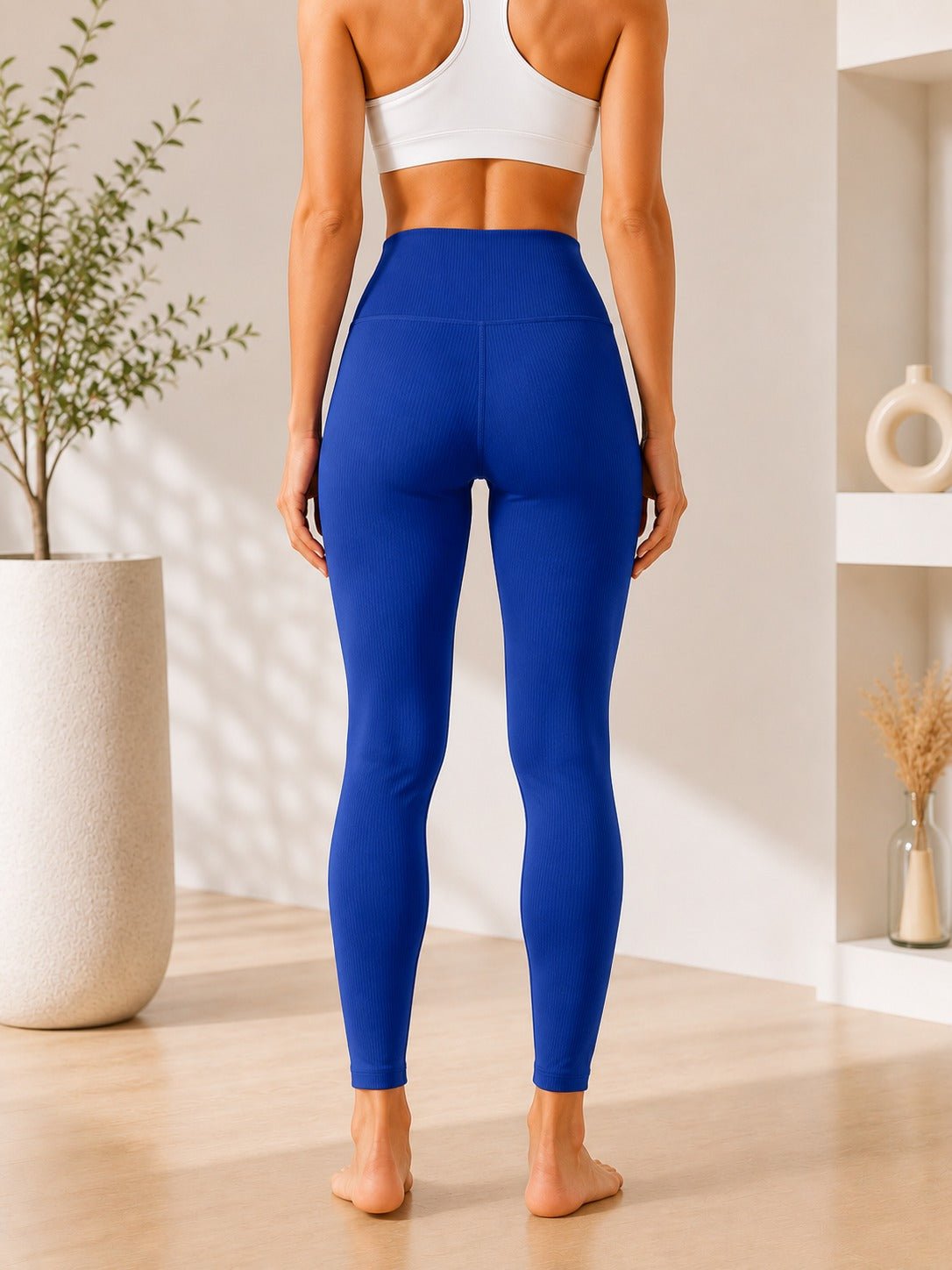 Ribbed Ladies Tights-Blue - StylePhase SA