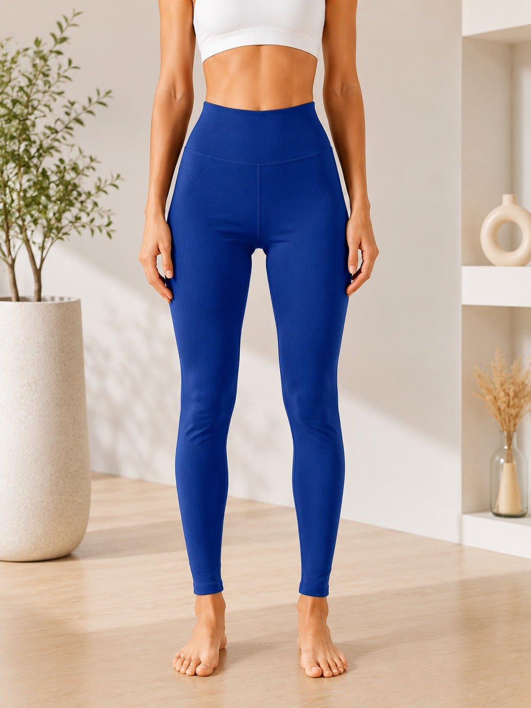 Ribbed Ladies Tights-Blue - StylePhase SA