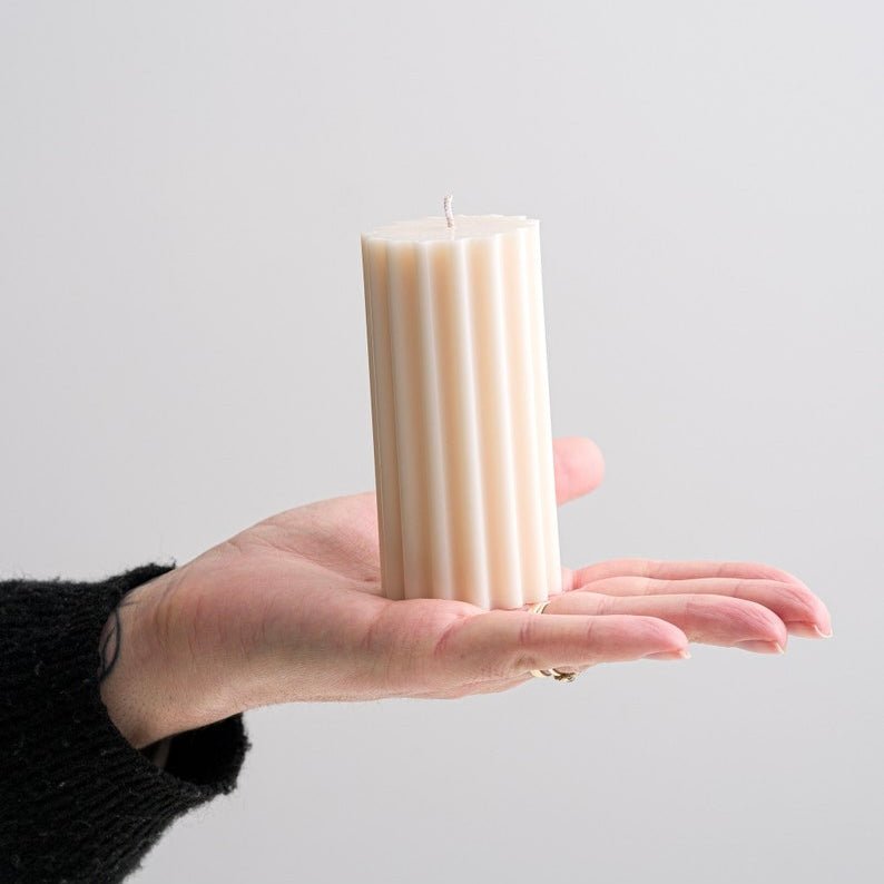 Ribbed Pillar Scented Candle - StylePhase SA