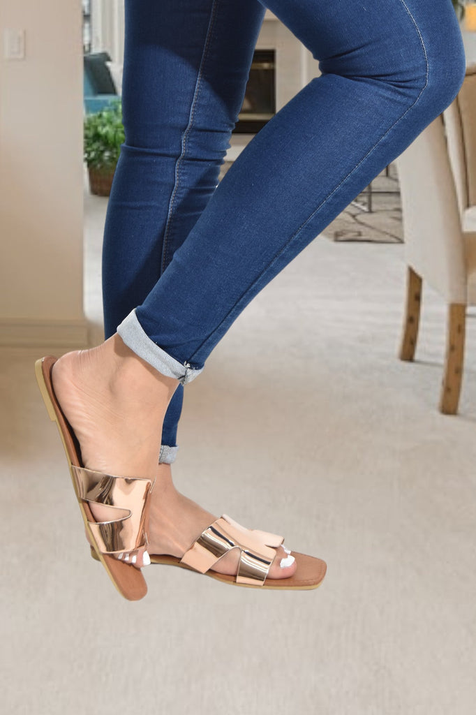 Rose Gold Cut Out Sandal - StylePhase SA