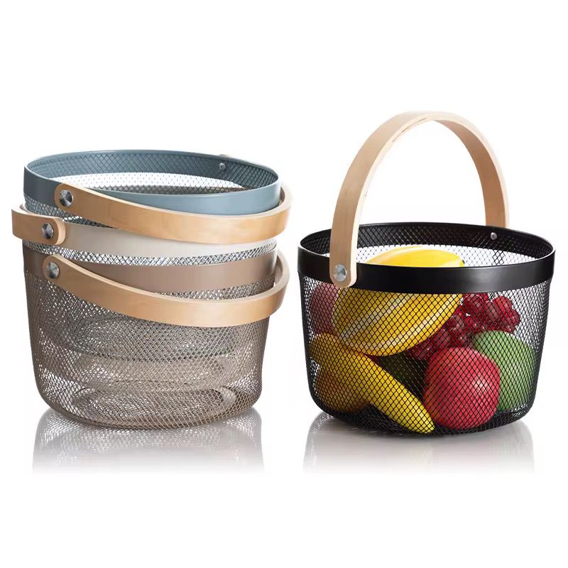 Round Nordic Mesh Storage Basket - 25 x 19 cm - Home Phase