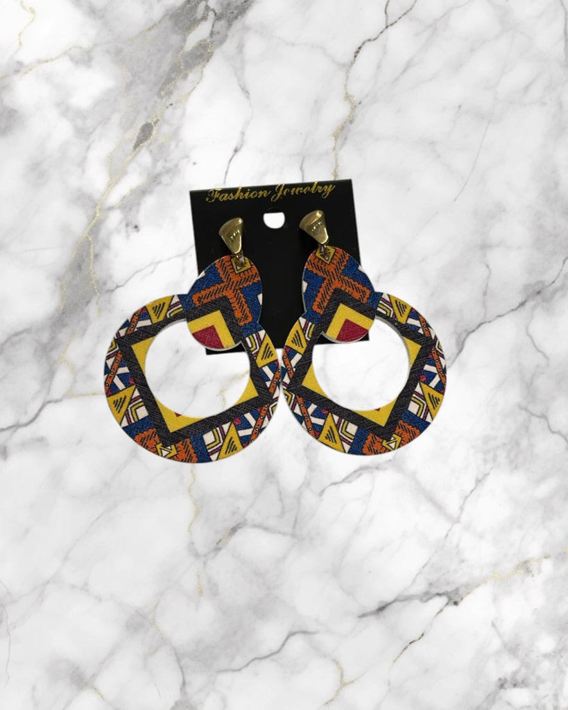 Round Printed Drop Earrings - StylePhase SA