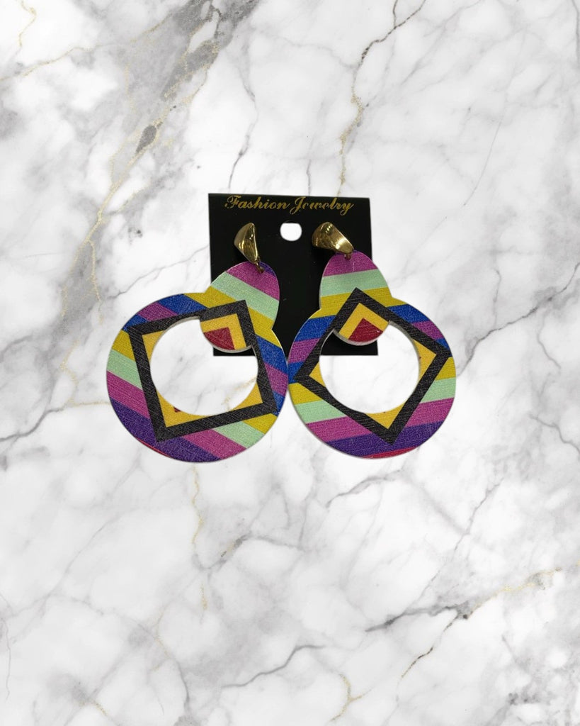 Round Printed Drop Earrings - StylePhase SA