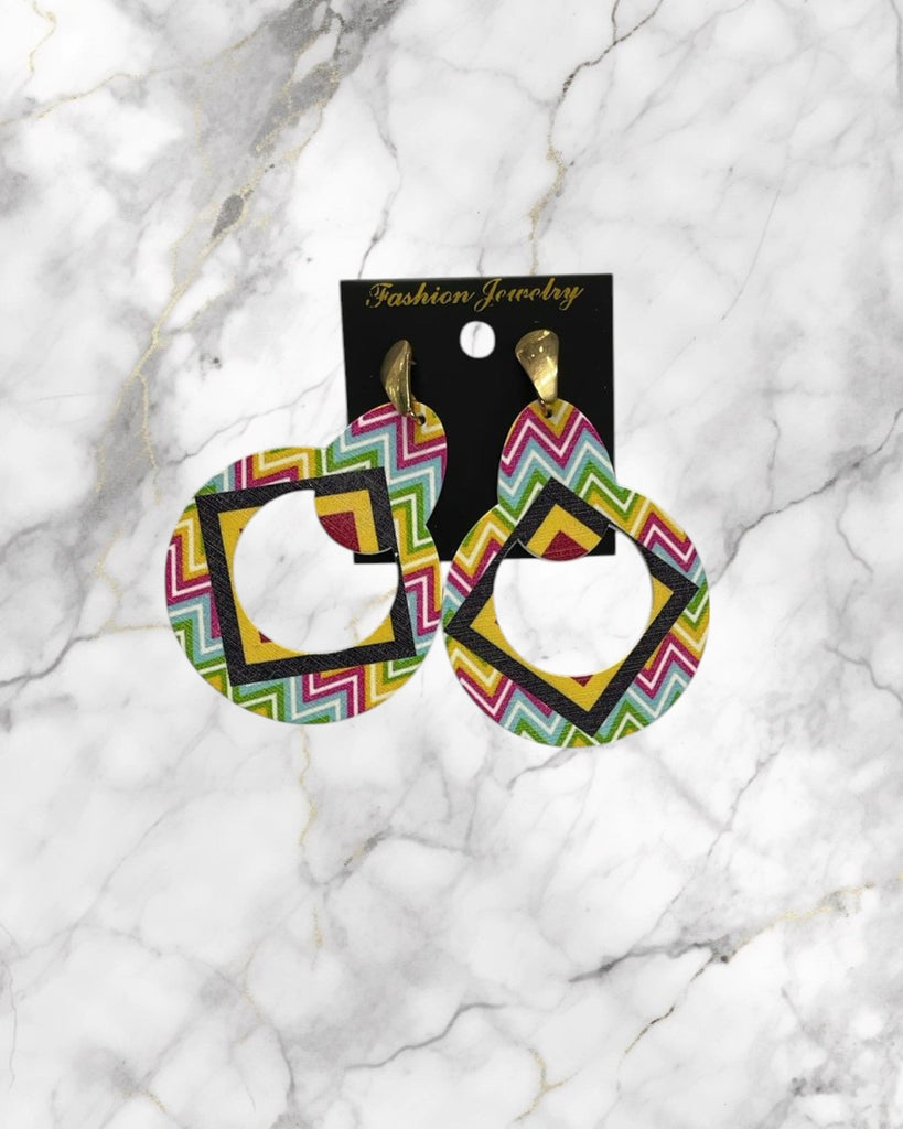Round Printed Drop Earrings - StylePhase SA