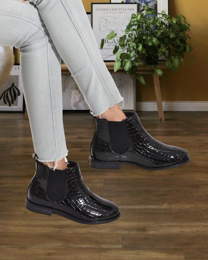 Rushani Black Croc Boots - StylePhase SA