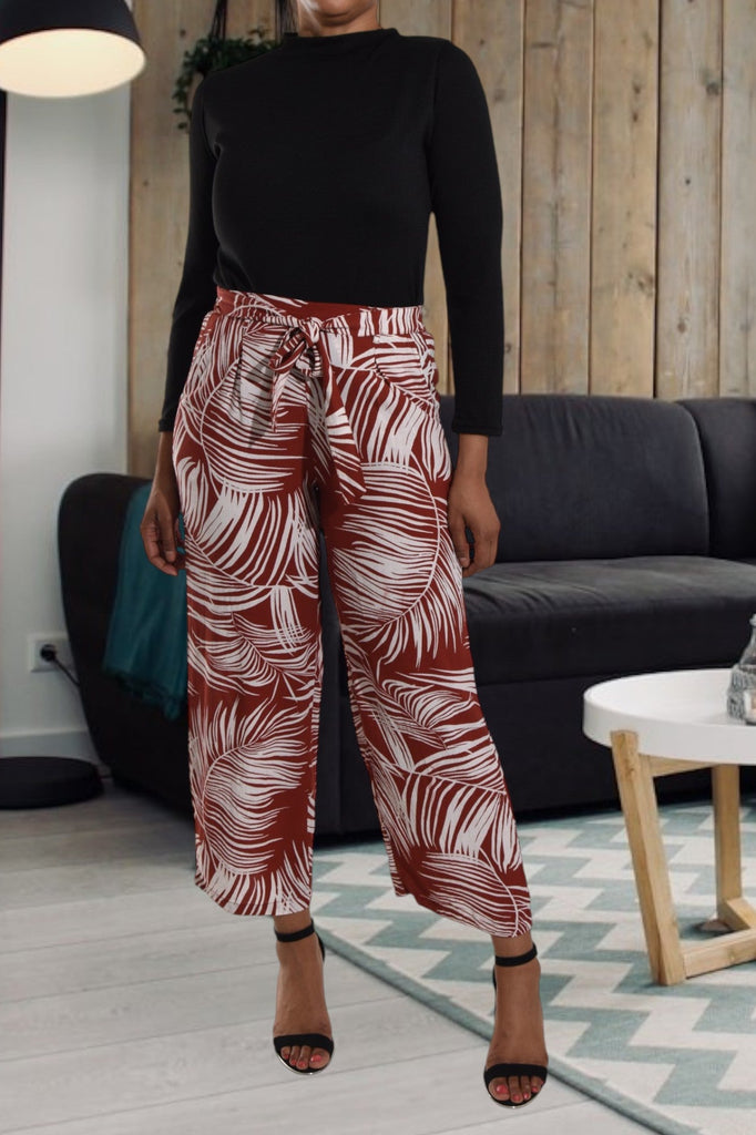 Rust 3/4 Palazzo Pants - StylePhase SA