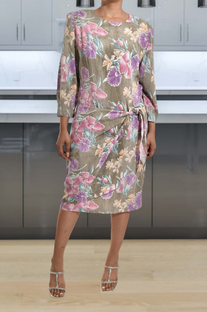 Sage Floral Wrap Over Dress - StylePhase SA