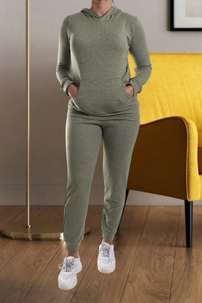 Sage Kangaroo Pocket Tracksuit Set - StylePhase SA