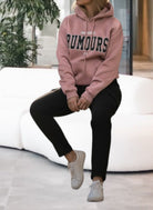 Salmon Printed Fleece Hoody Top - Rumours - StylePhase SA