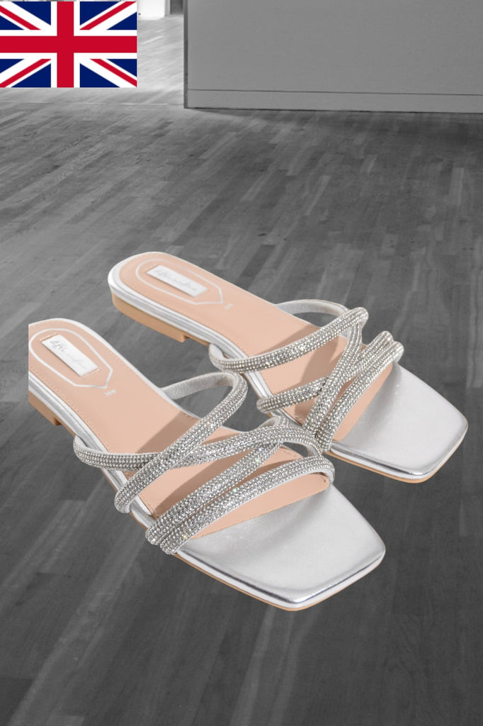 Silver Criss Cross Flats - StylePhase SA