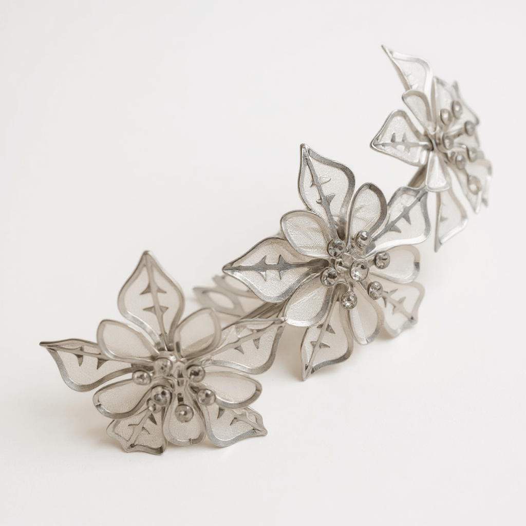 Silver Flower Hair Slide - StylePhase SA