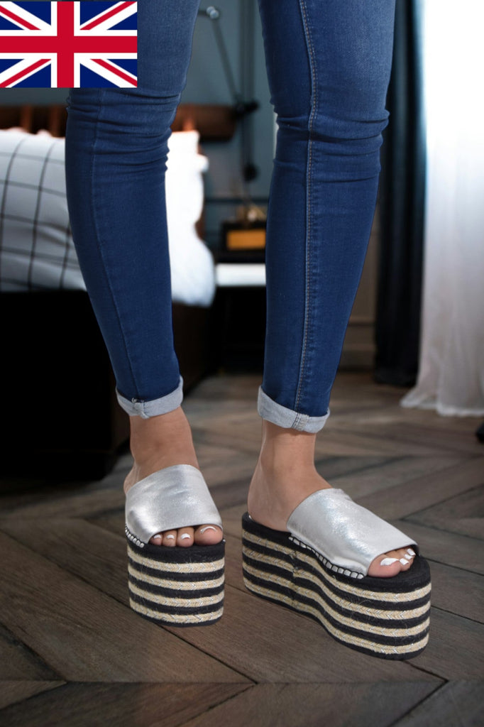 Silver High Wedge Heel - StylePhase SA