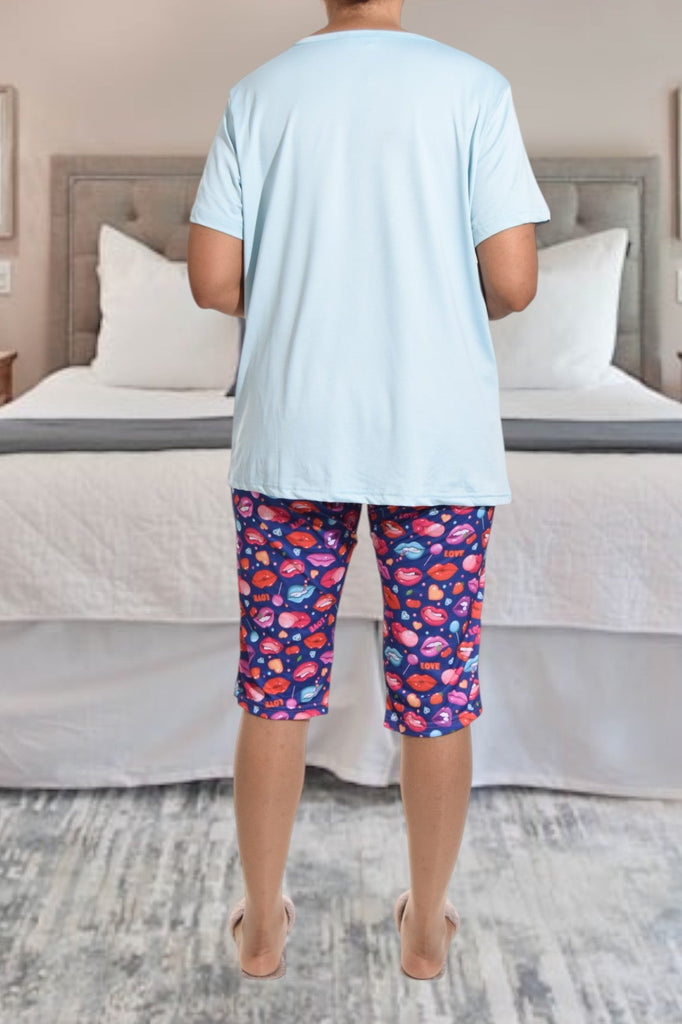 Sleep Mode Lips Printed 3/4 Pj Set - StylePhase SA