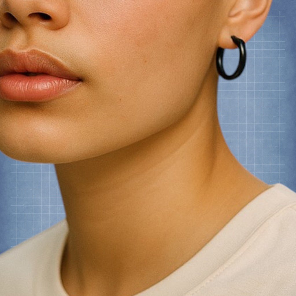 Small Black Hoops Earrings - StylePhase SA