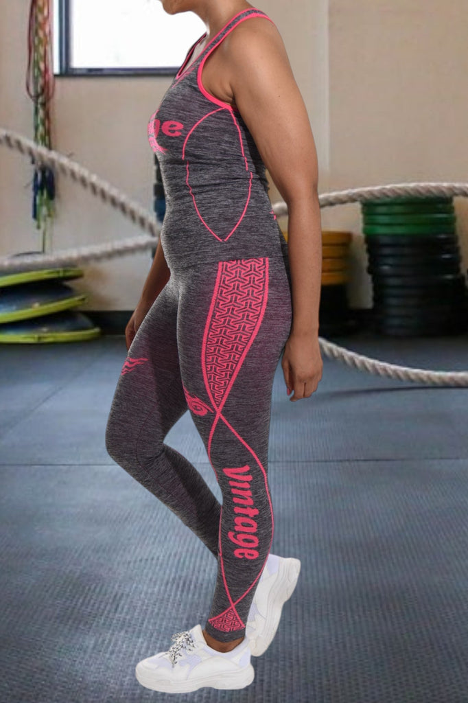 Sport Printed Activewear Set - Pink - StylePhase SA