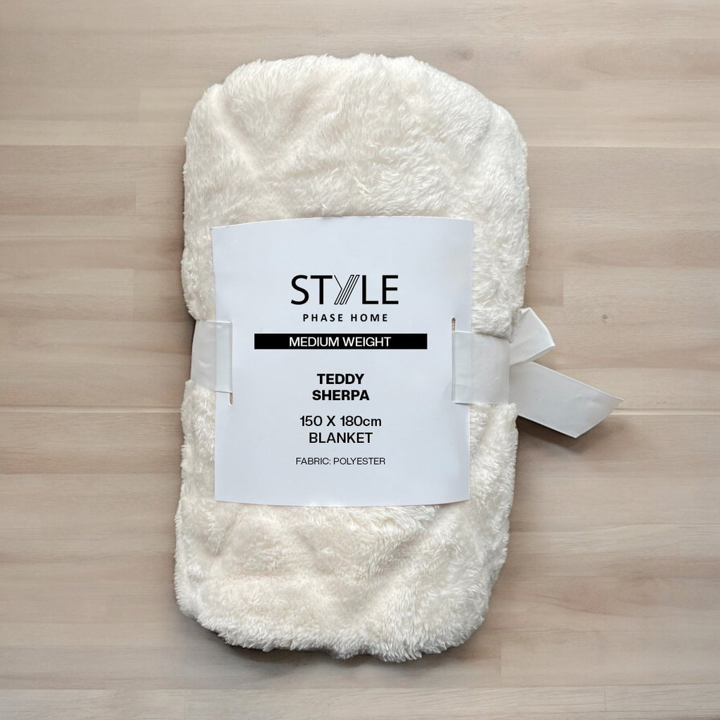 Stitched Teddy Sherpa Blanket - 150 x 180 cm - StylePhase SA